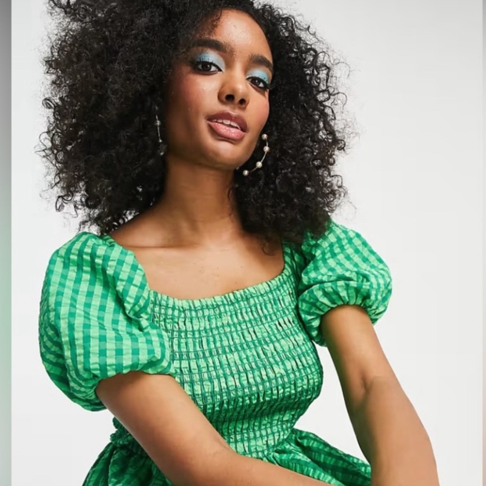 Never Fully Dressed Green Gingham Midi Dress - Picture 2 of 10